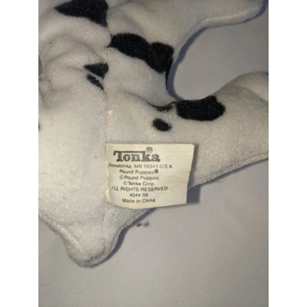 Pound Puppy Plush Tonka White Black Spots Mini 7 Inches Dog